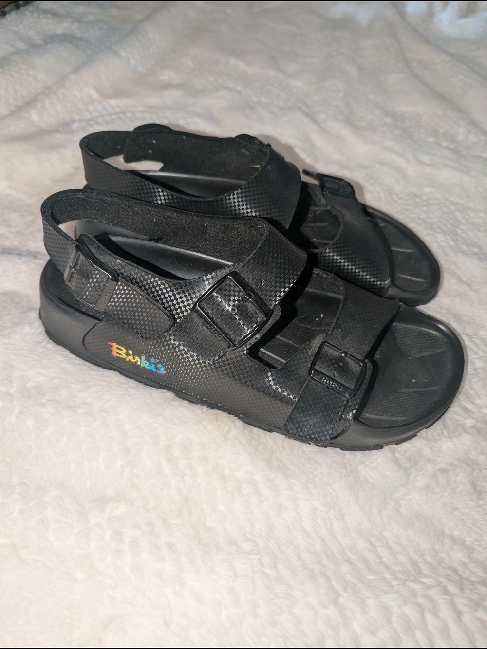 Birkis Men's Black Three-Buckle Comfort Sandals